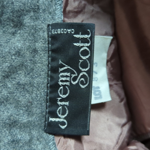 Vintage Jeremy Scott grey wool blend penicil skirt w/ pockets - Picture 6 of 10